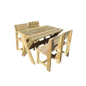 Misaladejuegos Mesa de madera Masgames Xerta 120 con sillas Masgames Batea MA500048