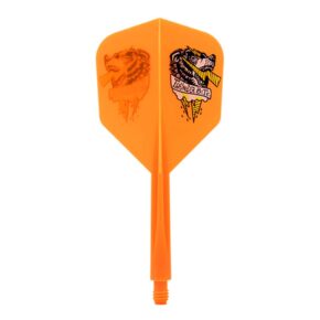 Misaladejuegos Plumas Condor Axe Shape Thunder Bite Naranja XL 37.5mm 3 Uds.
