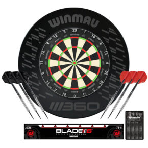 Misaladejuegos PACK DIANA WINMAU BLADE 360 TRIPLE CORE + SURROUND BLADE 360 + 6 DARDOS DE TUNGSTENO + LINEA DE TIRO BLADE 360 TRIPLECORE 5345